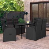  7-dijelni vrtni blagovaonski set s jastucima crni | shoptok.hr