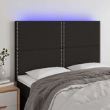  Posteljno vzglavje črno 144x5x118/128 cm blago, (20736077) | Shoptok.si