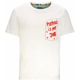 Jack Wolfskin Otroška bombažna kratka majica VILLI T K bela barva