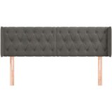  Vzglavje z ušesi temno sivo 147x16x78/88 cm žamet, (20793160) | Shoptok.si