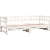  Izvlečna dnevna postelja bela 2x(80x200) cm trdna borovina, (20645583) | Shoptok.si
