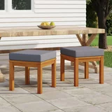  Vrtni stolčki z blazinami 2 kosa 40x40x42 cm trden akacijev les, (20665790)