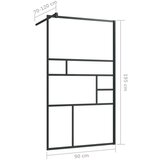 Pregrada za tuširanje s prozirnim staklom ESG 90 x 195 cm crna | shoptok.hr