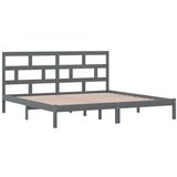  Posteljni okvir siv iz borovine 200x200 cm, (20646295) | Shoptok.si