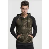 Urban Classics Camo Contrast Raglan Hoody olive camo/blk