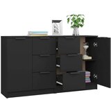  Komode 2 kom crne 60 x 30 x 70 cm od konstruiranog drva | shoptok.hr
