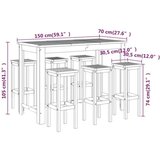  7-dijelni vrtni barski set od masivnog bagremovog drva | shoptok.hr