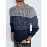 DStreet Men's Grey and Navy Blue Sweater