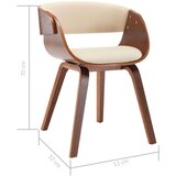  Jedilni stoli 2 kosa krem ukrivljen les in umetno usnje, (20700189) | Shoptok.si