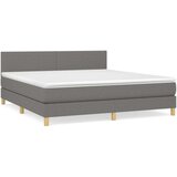  Box spring postelja z vzmetnico temno siva 160x200 cm blago, (20790311) | Shoptok.si