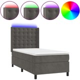  Box spring s madracem LED tamnosivi 90x190 cm baršun | shoptok.hr