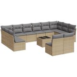 Maison Chic Seti vrtnega pohištva - Vrtna garnitura - Vrtni pohištvo set 13-delna z blazinami bež poli ratan, (21809120) | Shoptok.si