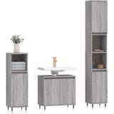 vidaXL Komplet kopalniških omaric 3-delni siva sonoma inženirski les | Shoptok.si