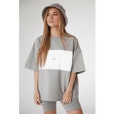 Madmext mad girls gray embroidered painted t-shirt Cene