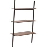  Naslanjajuća polica s 3 razine tamnosmeđa-crna 64x34x116 cm | shoptok.hr
