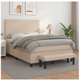 vidaXL Box spring postelja z vzmetnico kapučino 140x190cm umetno usnje Cene