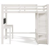 Uytie Pograd 90x200 cm iz borovega lesa - s pisalno mizo, omaro in policami - Bela, (21221295) | Shoptok.si