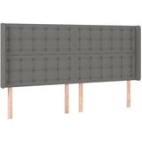 Maison Chic vzglavna omarica - nočna omarica - posteljna omarica z ušesi temno sivo 203x16x118/128 cm blago, (21711065) | Shoptok.si
