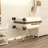 vidaXL Stalak za prtljagu s naslonom srebrni 56 x 39 x 52 cm | shoptok.hr