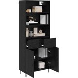 vidaXL Highboard Zidne s ladicama 2 pcs Crni hrast Konstruirano drvo | shoptok.hr