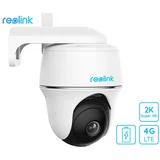 Reolink GO PT Plus IP kamera, 4G LTE, brezžična, 2K Super HD, vrtenje in nagibanje, IR nočno snemanje, aplikacija, polnilna baterija, IP64 vodoodpornost, bela