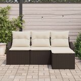  4-delni set vrtnih kavčev z blazinami rjav poli ratan, (22091967) | Shoptok.si