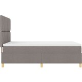 vidaXL Postelja s podnim vzmetenjem z vzmetnico taupe 140x190 cm tkanina, (22084067) | Shoptok.si
