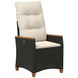  Ležeči vrtni stol Črna in krem 64 x 57,5 x 112 cm poli ratan, (5000285735) | Shoptok.si