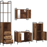  Set ormarića za kupaonicu 4 kom. Staro drvo 40 x 36 x 200,5 cm | shoptok.hr