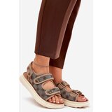 Boto Women's Patterned Fabric Sandals With Golden Details Khaki Pefese | shoptok.hr