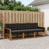  Set vanjskih sofa s jastukom 3 pcs Prirodna i crna | shoptok.hr