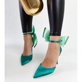 Gemre Green heels with a bow Ilaysa | Shoptok.si
