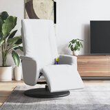 Maison Chic masažni naslanjač - Relax naslanjač z naslonom za noge belo umetno usnje, (22061990) | Shoptok.si
