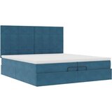  Otomanski posteljni okvir z vzmetnicami moder 200x200cm žamet, (22053819) | Shoptok.si