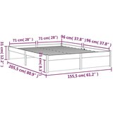  Posteljni okvir bel iz trdnega lesa 150x200 cm 5FT, (20643967) | Shoptok.si