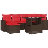 vidaXL 7-delni vrtni komplet sedežnih garnitur z blazinami rjav poli ratan, (5000334795) | Shoptok.si
