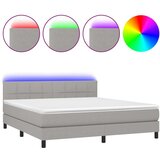  Box spring s madracem LED svjetlosivi 180x200 cm tkanina | shoptok.hr