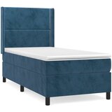 The Living Store Box spring postelja z vzmetnico temno modra 100x200 cm žamet - Box Spring Postelja, (21491627) | Shoptok.si