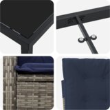  Set za blagovanje za vrt od 5 dijelova s jastučićima u sivoj poly rattan boji | shoptok.hr