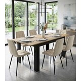  Pravokutni rastezljivi stol 120–160 × 80 cm za kuhinju i blagovaonicu, za 4–6 osoba, artisan hrast | shoptok.hr