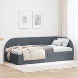  Kutni okvir kreveta Tamno siva 100 cm x 200 cm Baršun | shoptok.hr