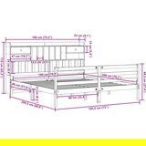 vidaXL Knjižna postelja brez vzmetnice 180x200 cm trdna borovina | Shoptok.si