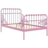 Furnova Raztegljiv posteljni okvir roza kovinski 80x130/200 cm, (21943081) | Shoptok.si