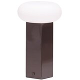 Hübsch Smeđa metalna LED stolna lampa s mogućnosti zatamnjivanja sa staklenim sjenilom (visina 20 cm) Low – Cijene