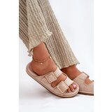 Boto Women's Sandals With Buckles And Decorative Stitching Beige Visley | Shoptok.si