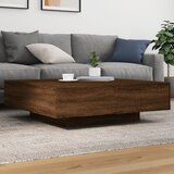  The Living Store Klubska mizica z LED lučmi rjavi hrast 100x100x31 cm - Klubska Mizica, (21453483) | Shoptok.si