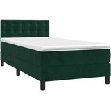 Box spring krevet s madracem tamnozeleni 90x200 cm baršunasti | shoptok.hr