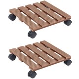 vidaXL Voziček za rastline 2 kosa rjav 30x30x7,5 cm WPC Cene