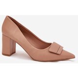 Boto Heels With Decoration Dark Beige Celira | shoptok.hr