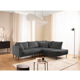 Ropez Tamno siva kutna garnitura od šenila (s desnim kutom/u obliku slova L) Mauris – | shoptok.hr
